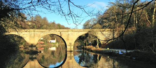 Prebends Bridge, Durham (Bild: Boyward, CC Wikipedia, bearb MSchmidt)