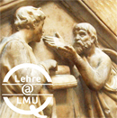 Lehre at LMU (Bild: Platon und Aristoteles von Sailko, CC Wikimedia Commons)